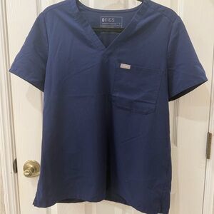 Figs Catarina Navy Blue V-Neck Scrub Top
